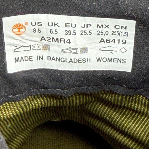 Timberland Boots Womens Sz 8.5 Lana Point Black Nubuck Lace Up Block Heel - Picture 10 of 12